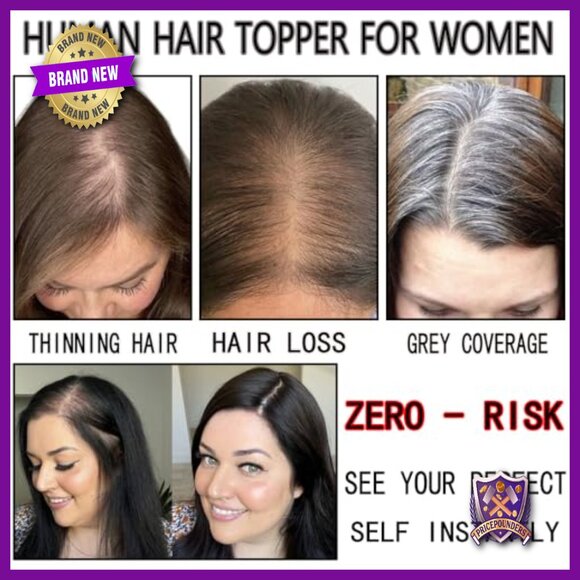 12 Inch Human Hair Topper with Silk Base for Thinning Hair main image 5